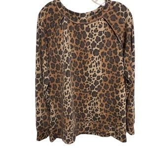 Caslon Women’s Long Sleeve Leopard top - size M